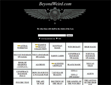 Tablet Screenshot of beyondweird.com